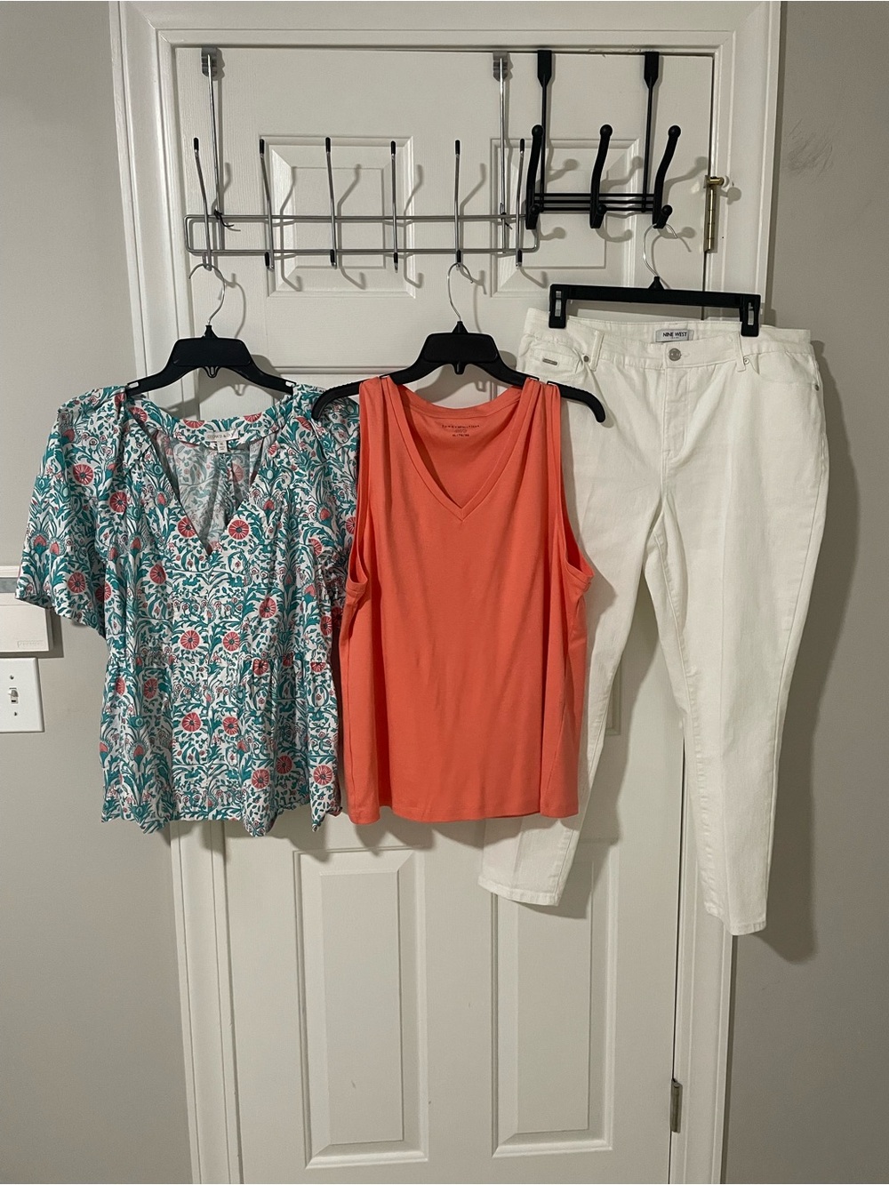 Coral Sleeveless V-Neck Top